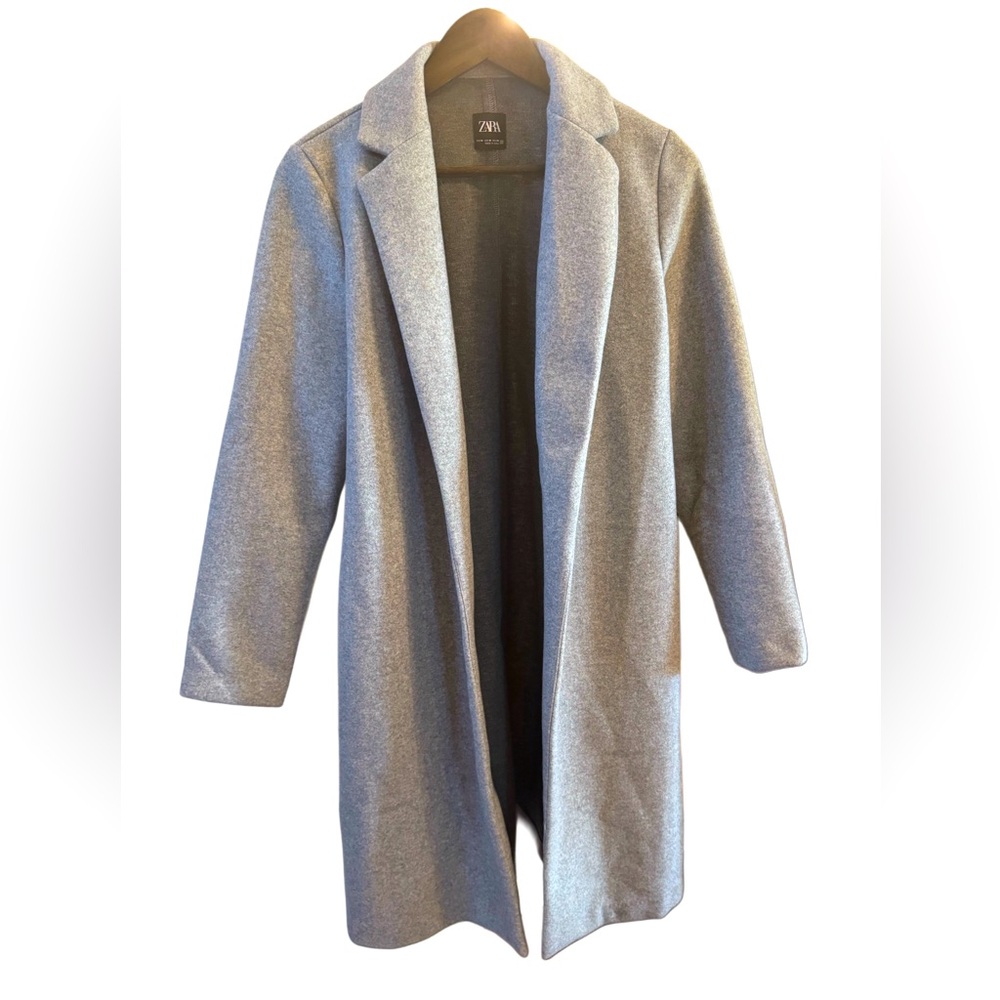 Zara Long Overcoat, Gray, Women’s Medium